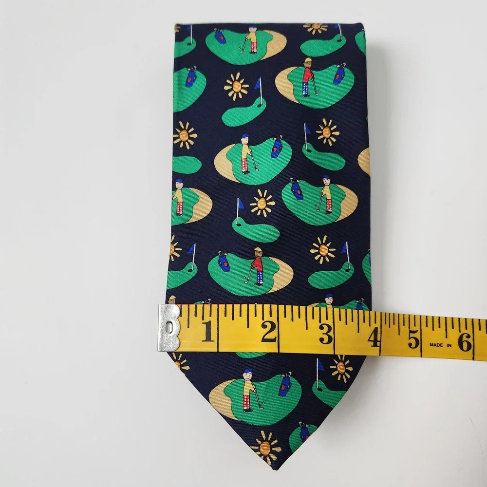 Save the Children Collection‎ by Randa Corp Mens Navy Golf Theme Silk Tie 58